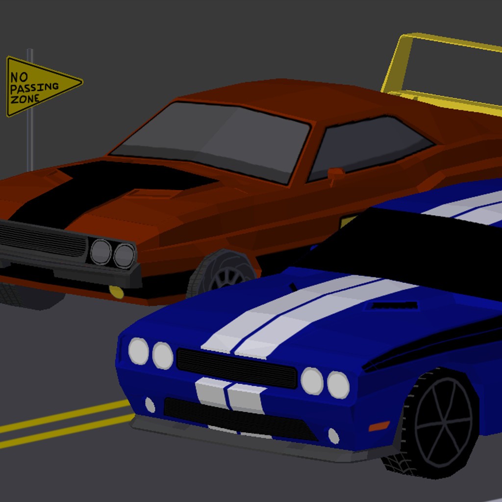 Dodge Challengers Low Poly preview image 1